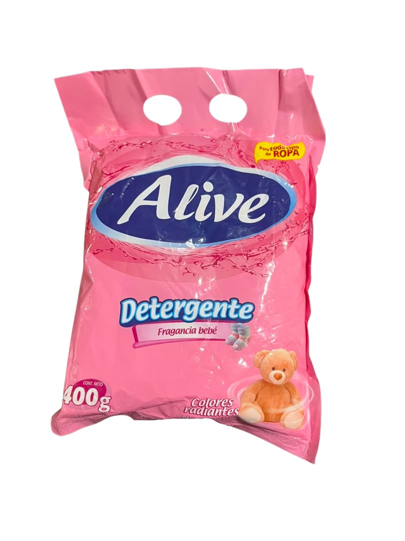 JABON POLVO ALIVE BEBE ROSADO 24X400GR