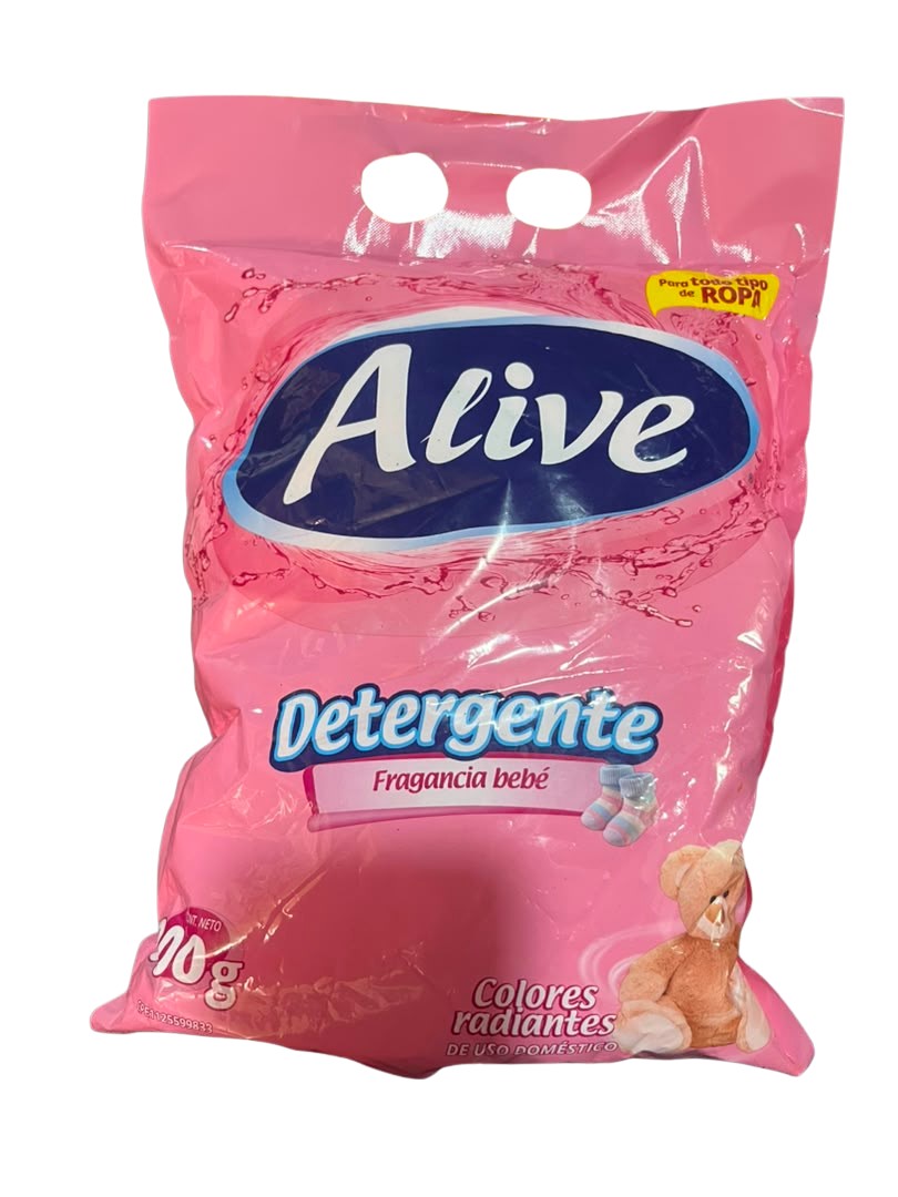 JABON POLVO ALIVE BEBE ROSADO 12X900GR