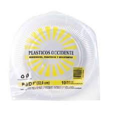 PLATOS PLASTICO OCCIDENTE #9 30X10UNID