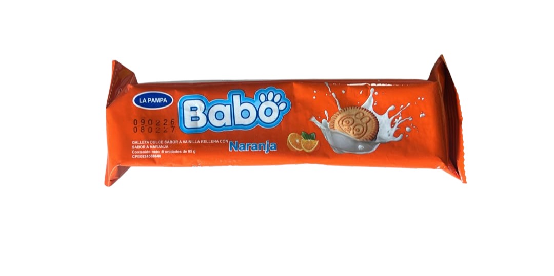 GALLETA BABO VAINILLA- NARANJA 48X85GR